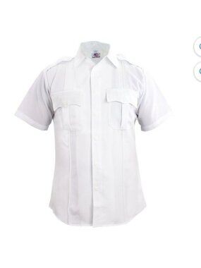 Elbeco Mens White Short Sleeve Uniform Shirt 14.5